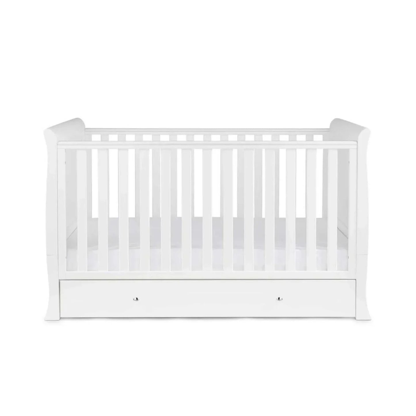 Ickle Bubba Snowdon Classic Cot Bed White - Premium Pocket Sprung Mattress