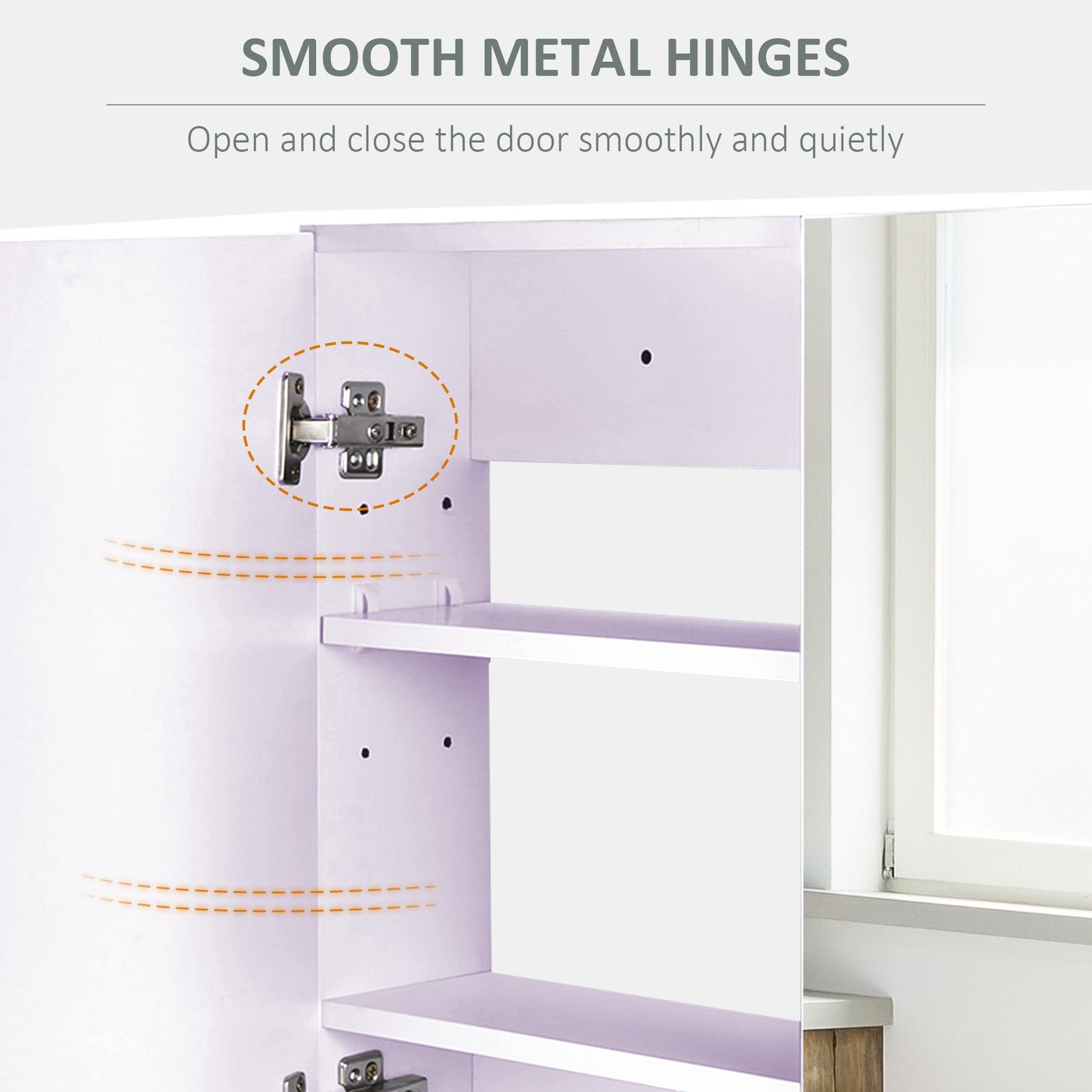 HOMCOM Bathroom Mirror Cabinet Wall Mounted, 80 x 15 x 60 cm, White
