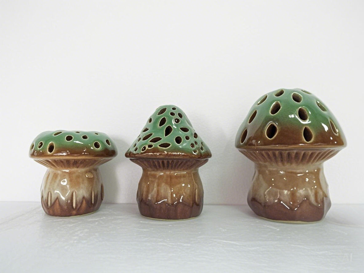 Set of 3 Mushrooms with Light