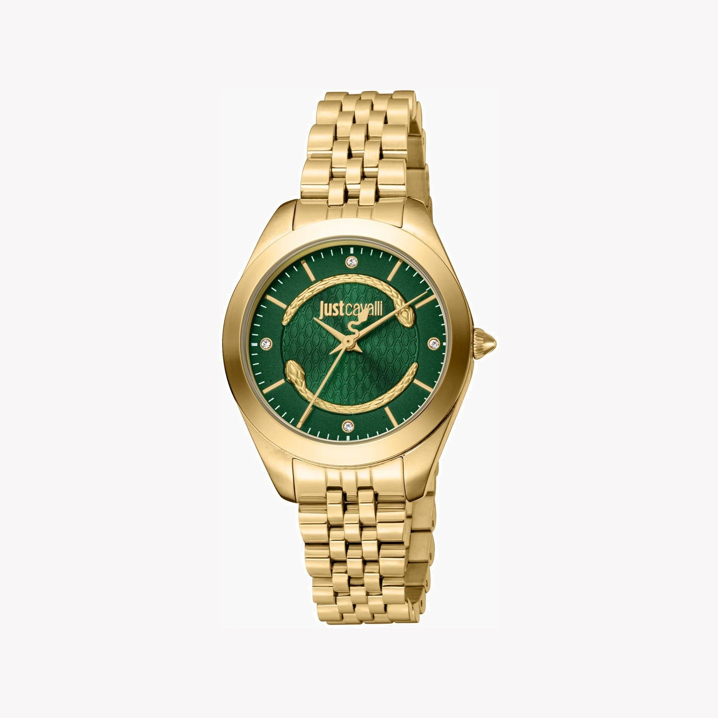 Just Cavalli Women's Gold Stainless Steel Watch, Green Dial | Jc1l148m0012