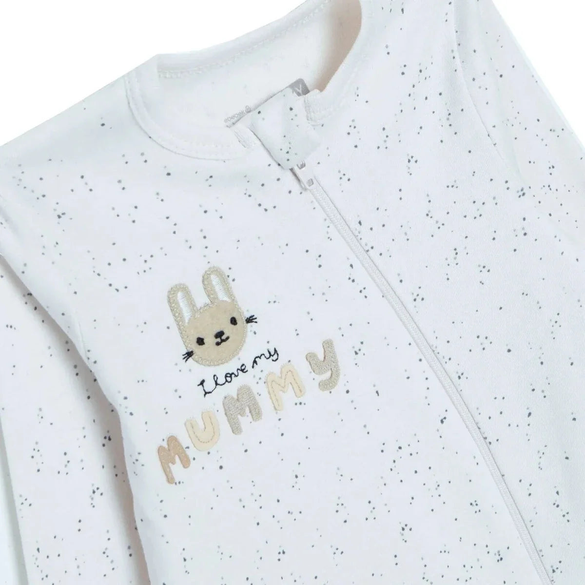 HelloBaby Girls Footed Sleepsuit Polka Dot Print Zip Fastening Crew Neck Full Length Long Sleeve - Ecru