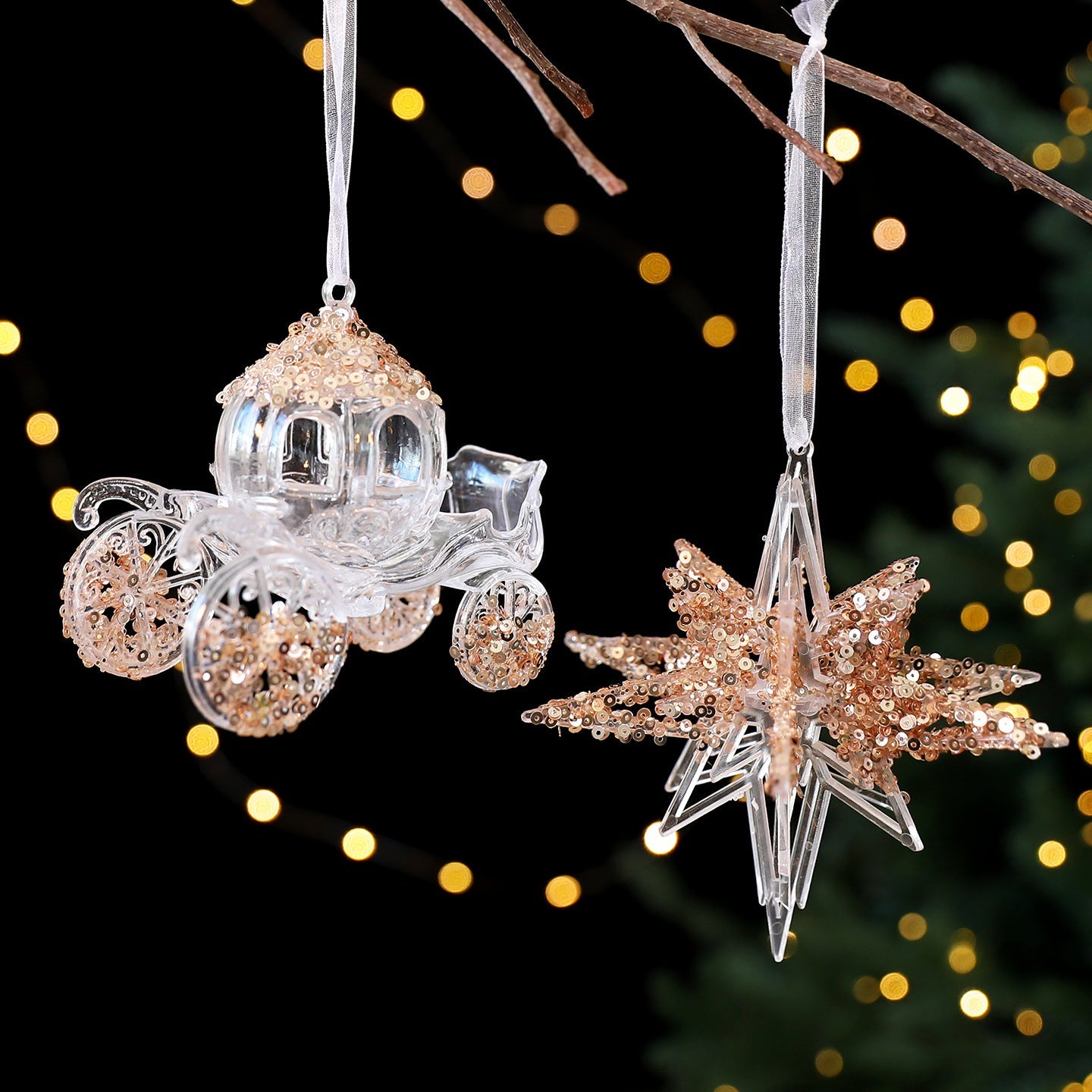 Christmas Decorations Sequined Acrylic Pendant