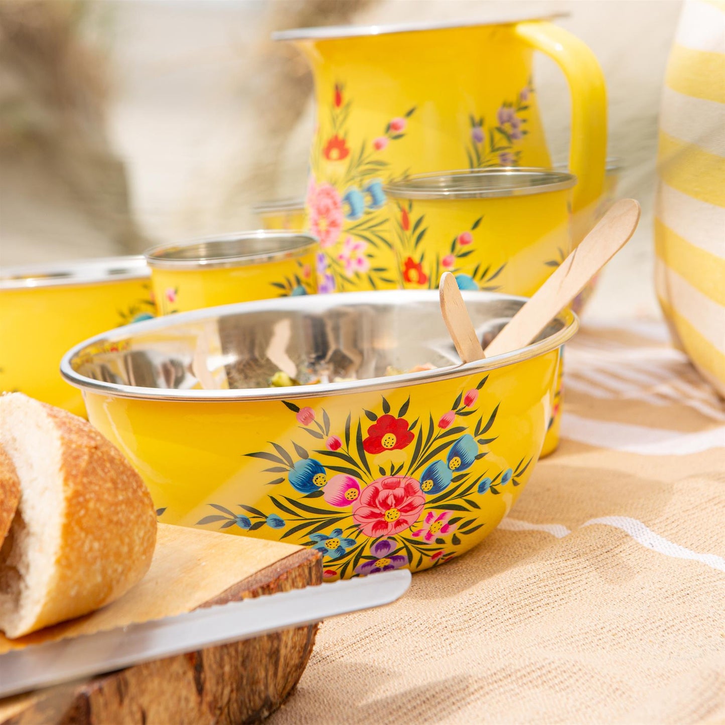 Pansy 16.5cm Stainless Steel Picnic Bowl