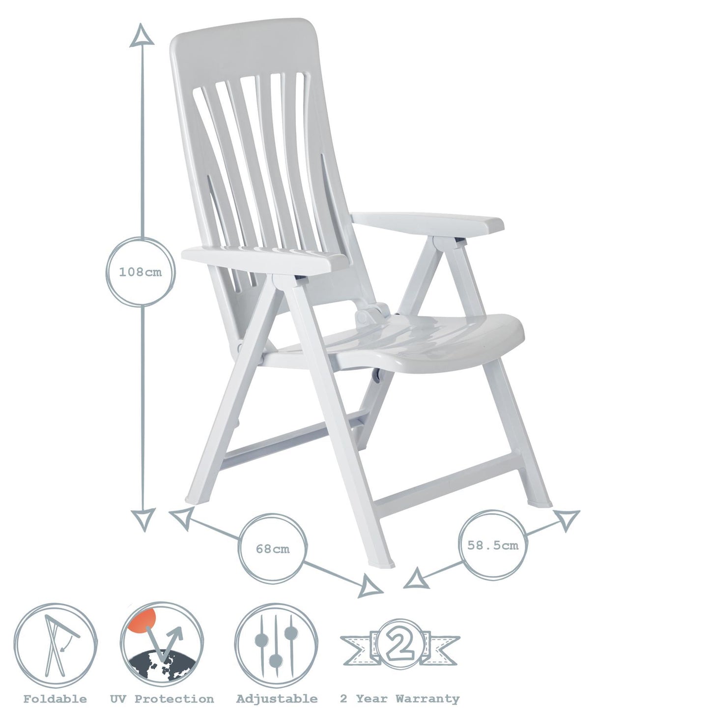 Blanes Reclining Sun Lounger Chairs - Pack of Two