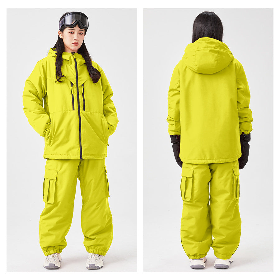 White Padded Waterproof Modest Biker Suit - Loose-Fitting Outdoor Top & Pants