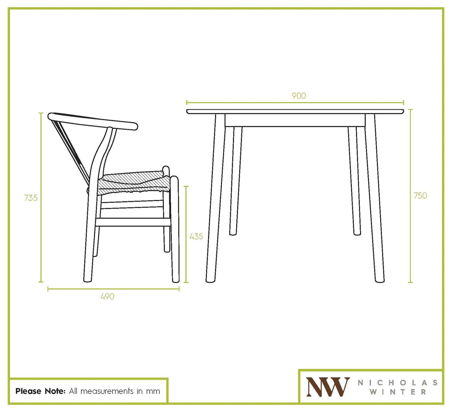 5pc 90cm Square Beige Wooden Table & Beige Wishbone Chair Dining Set