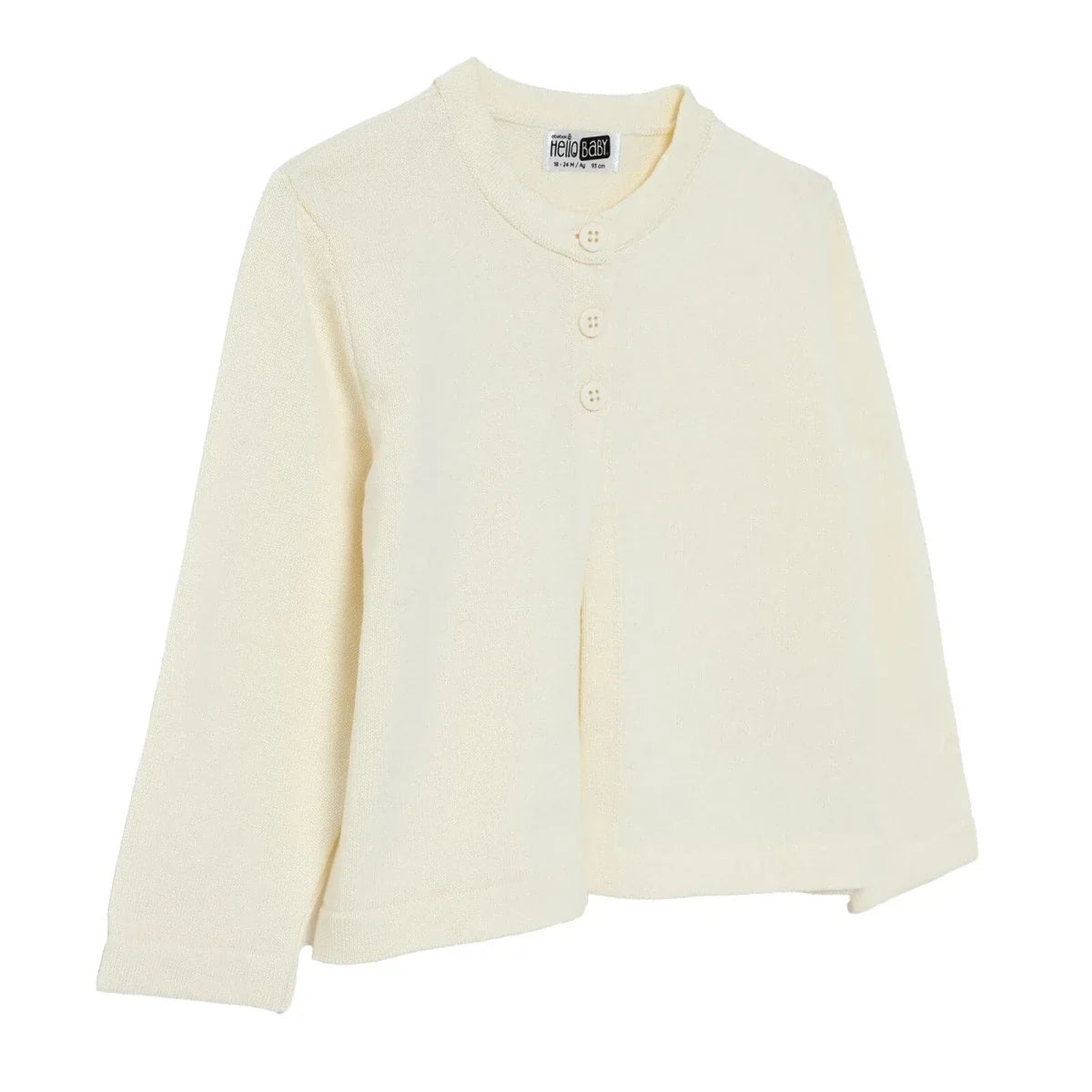 HelloBaby Girls Knitted Cardigan Buttoned Berry Belle Peter Pan Collar Long Sleeve - Ecru