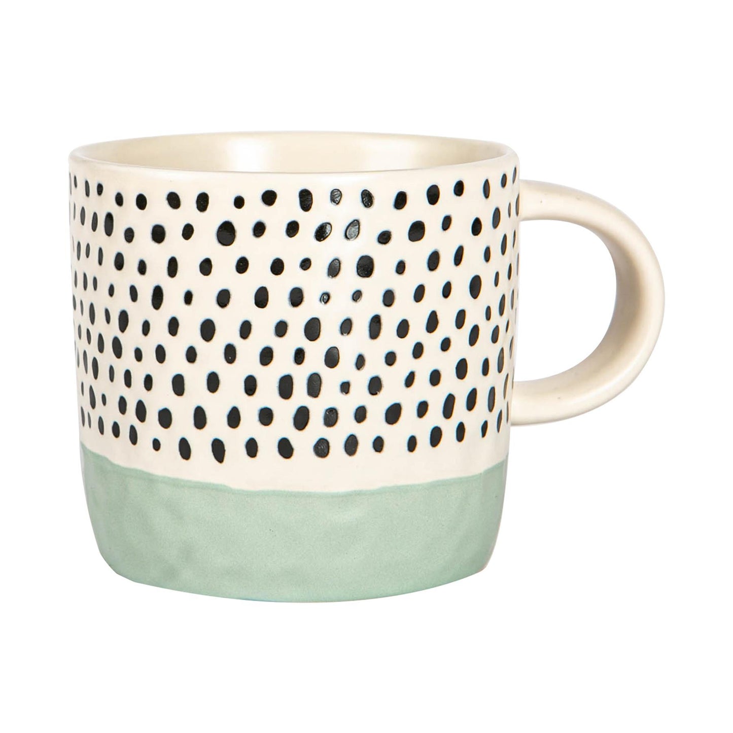 385ml Blue Colour Block Spot Portuguese Stoneware Coffee Mug