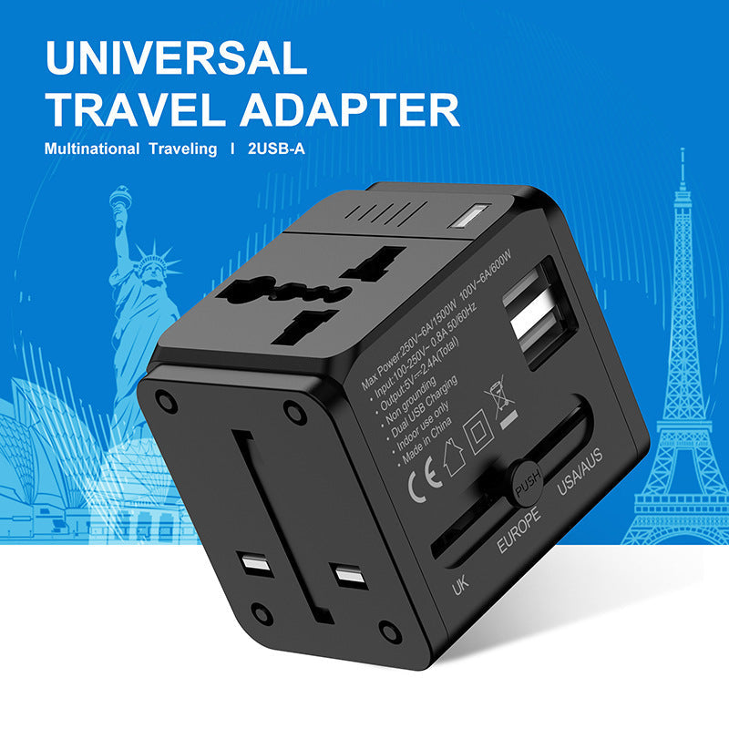 Multi-function Travel Charger Dual USB Port Universal Adapter