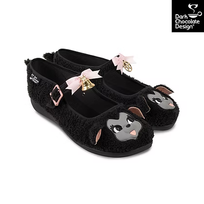 Chocolaticas® I Am The Black Sheep – Gothic Plush Mary Jane Flats
