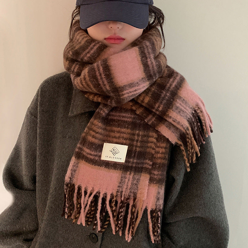 Women's Plaid Winter Scarf - Luxe Oversized Shawl & Wrap
