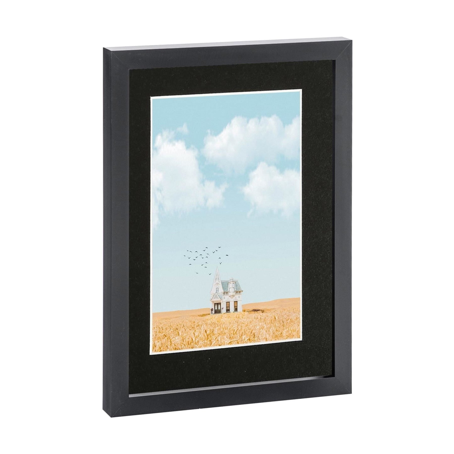 Black A4 (8" x 12") Photo Frame with A5 Mount