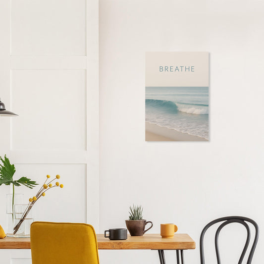Ocean Wave Minimalist "Breathe"  Poster