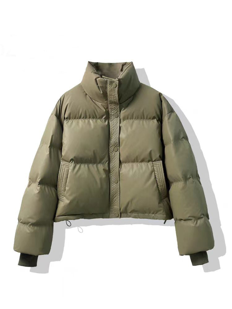 Premium PU Leather Padded Jacket - Women's Short Thickened Winter Coat