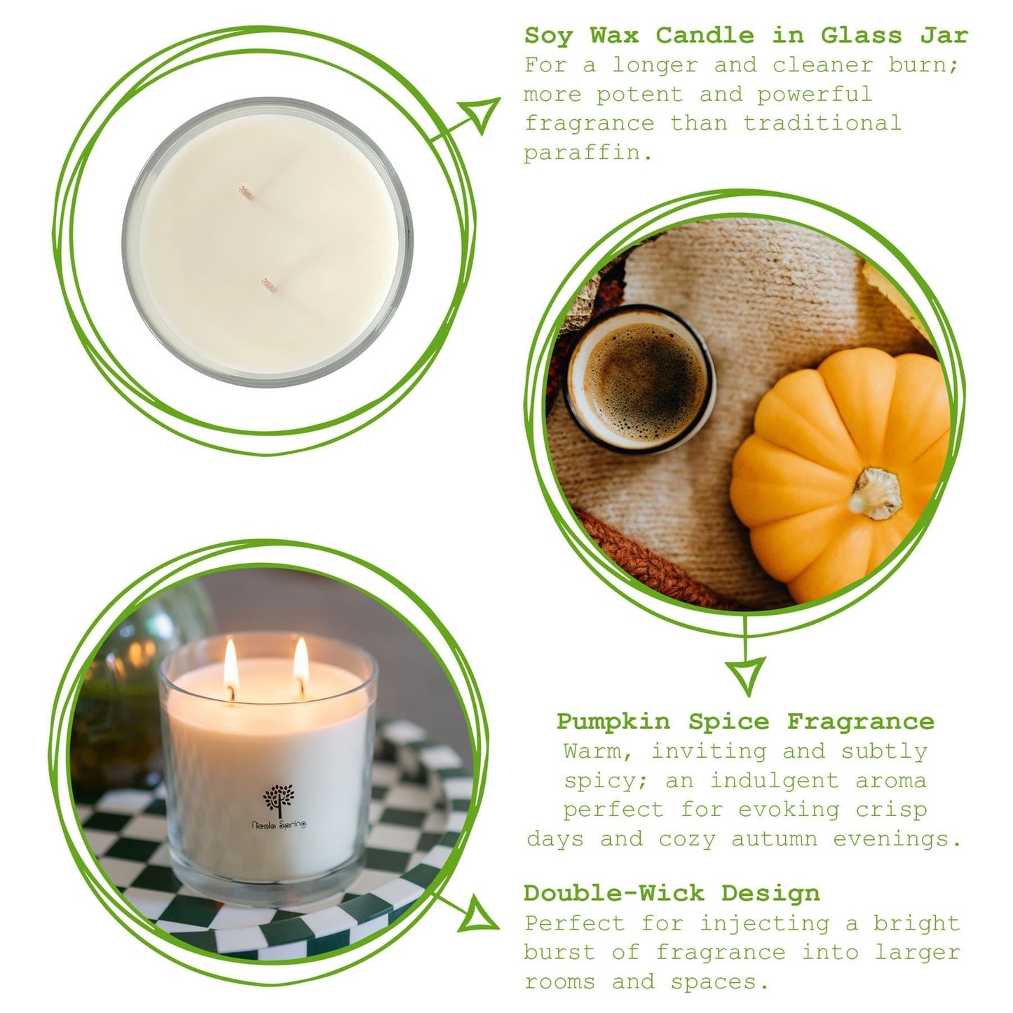 Soy Wax Scented Candle - 400g - Pumpkin Spice