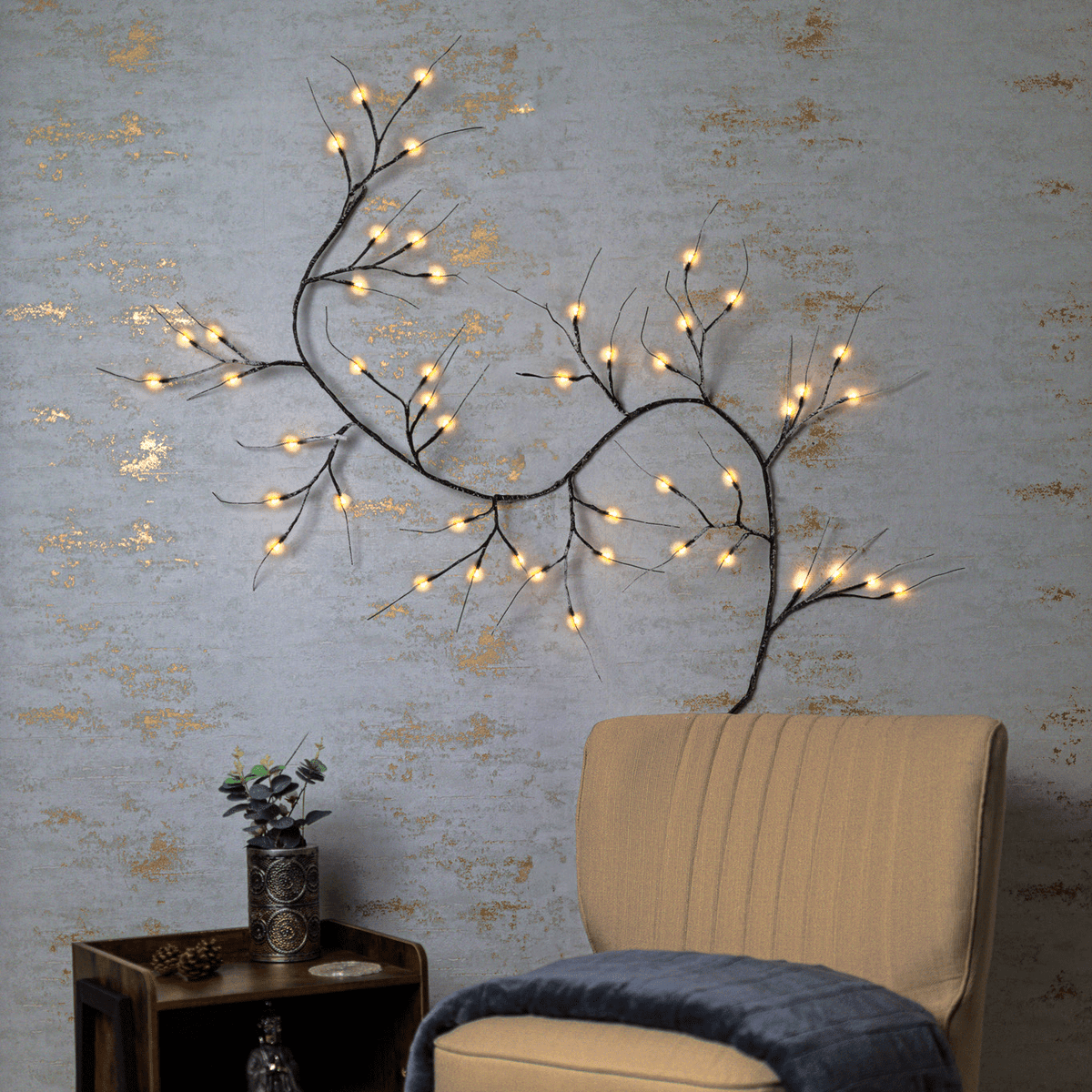 6ft LED Artificial Birch Garland Battery Operated Twig Decoration