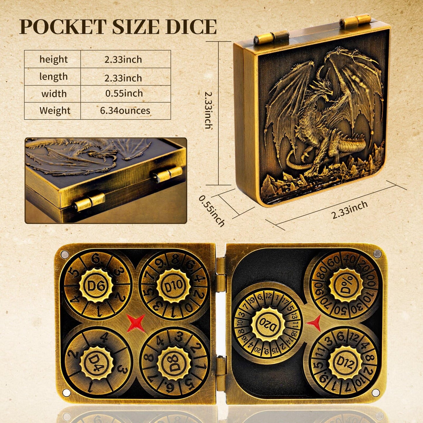 7-in-1 Dice Spinner - Metal DND Dice for Tabletop RPGs | All-in-One Spinner
