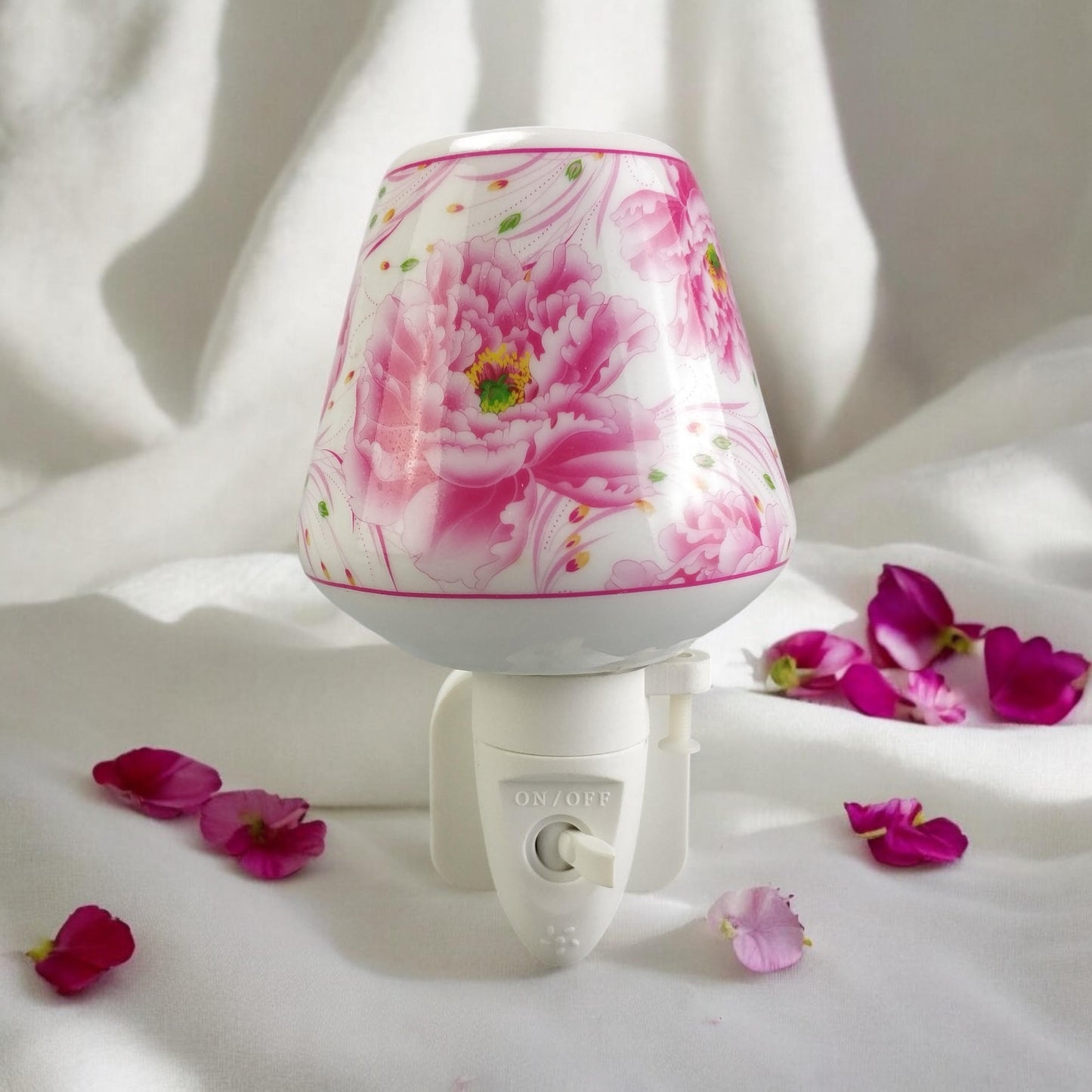8 INCH FLORAL LED NIGHTLIGHT PINK BLOOMS