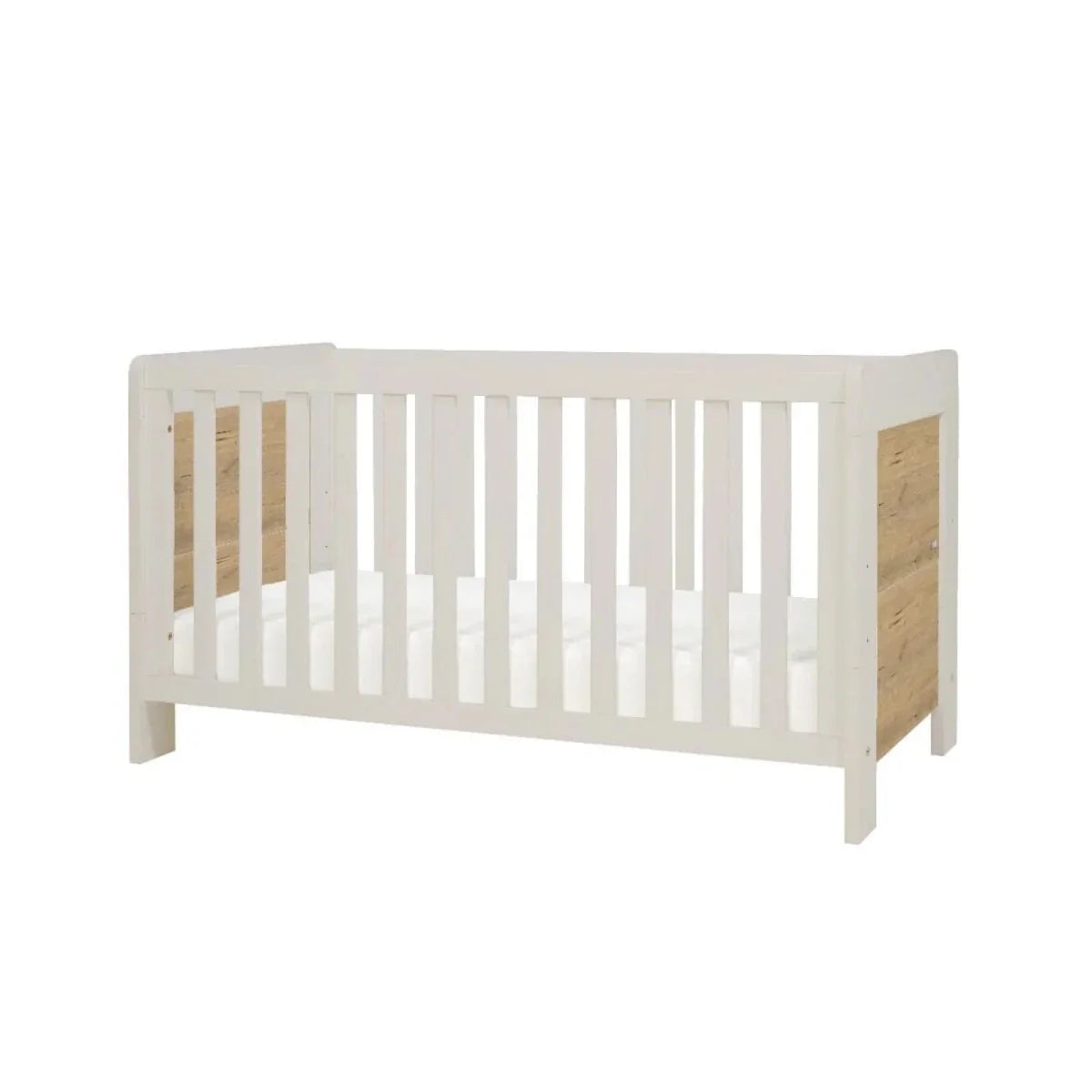 Tutti Bambini Alba Cot Bed - White Sand / Distressed Oak