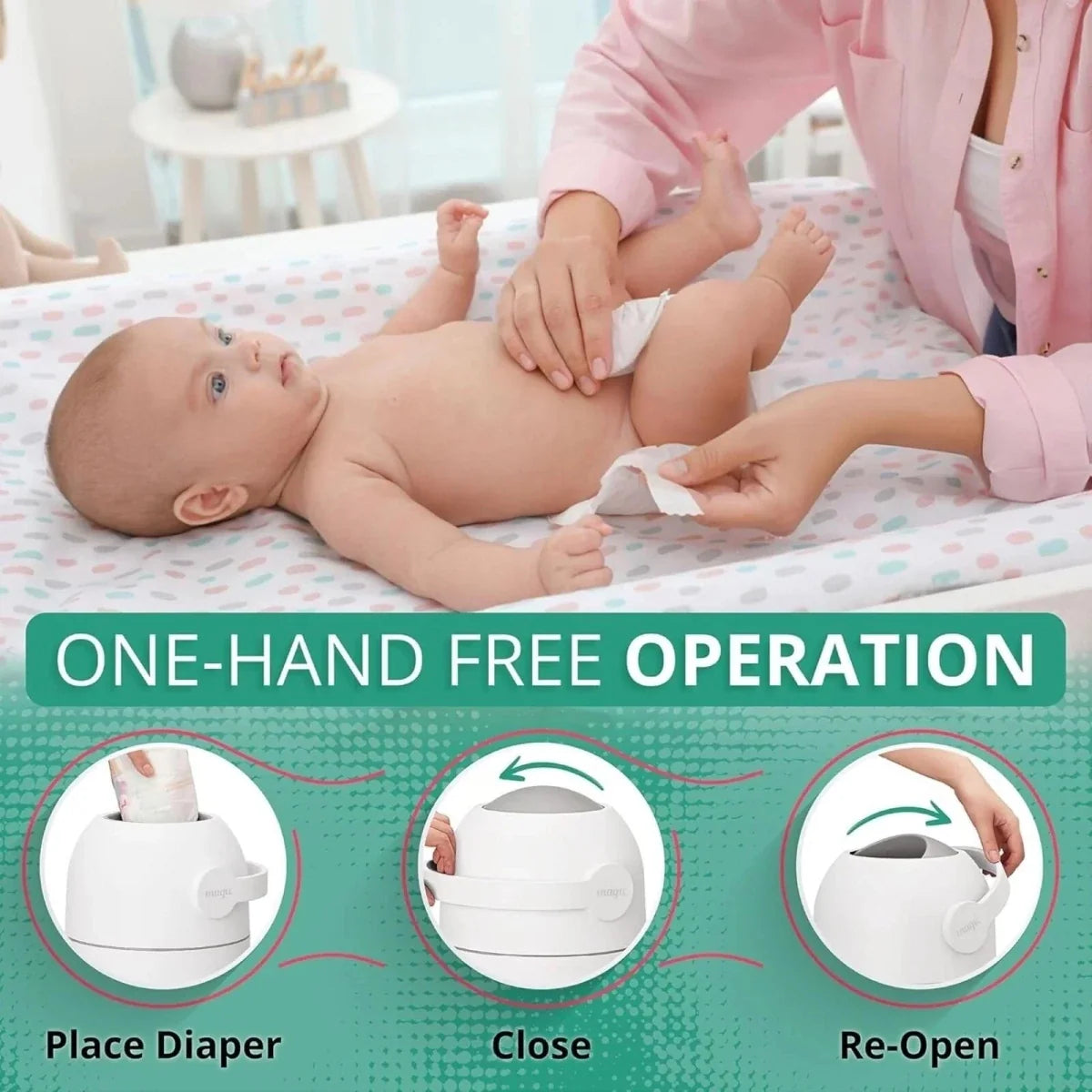 Magic Majestic Nappy Bin - Beige