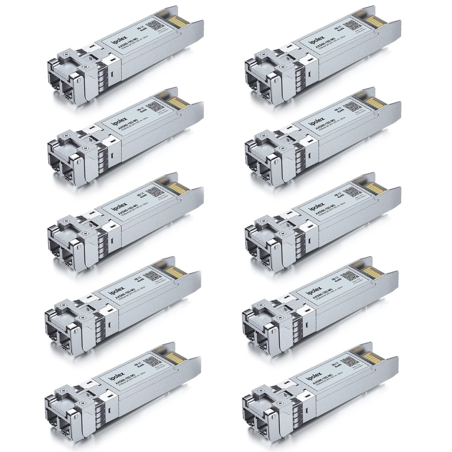 ipolex 10G SFP+ Multimode LC Transceiver, 10GBase-SR Mini GBIC Module Compatible with Cisco SFP-10G-SR, Ubiquiti UF-MM-10G, TP-Link TXM431-SR, Meraki,