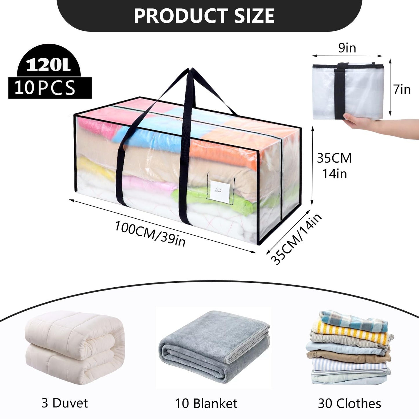 Dntorx 4 Pack 120L Moving Bags Heavy Duty Storage Bag Dorm Moving Essential