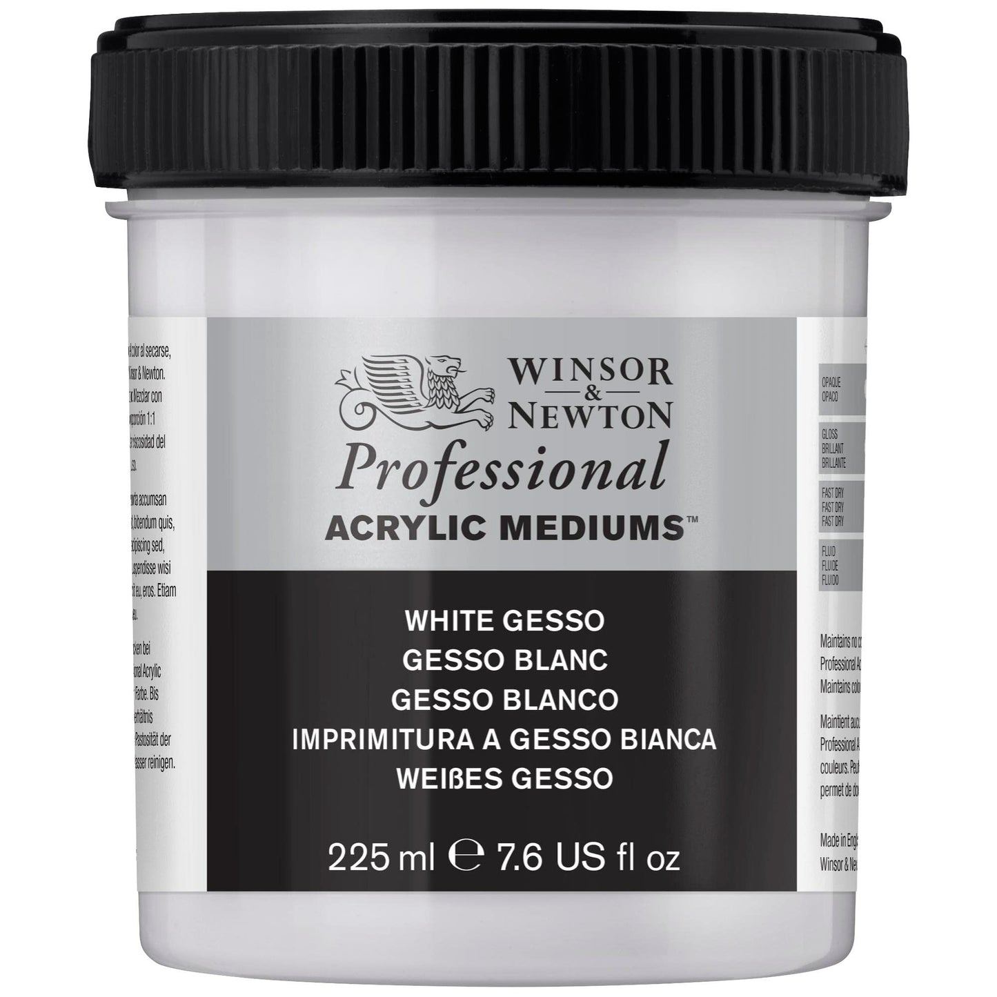 Winsor & Newton WN Acrylic White Gesso, ACFAWG237, 225 ml (Pack of 1), 3040920