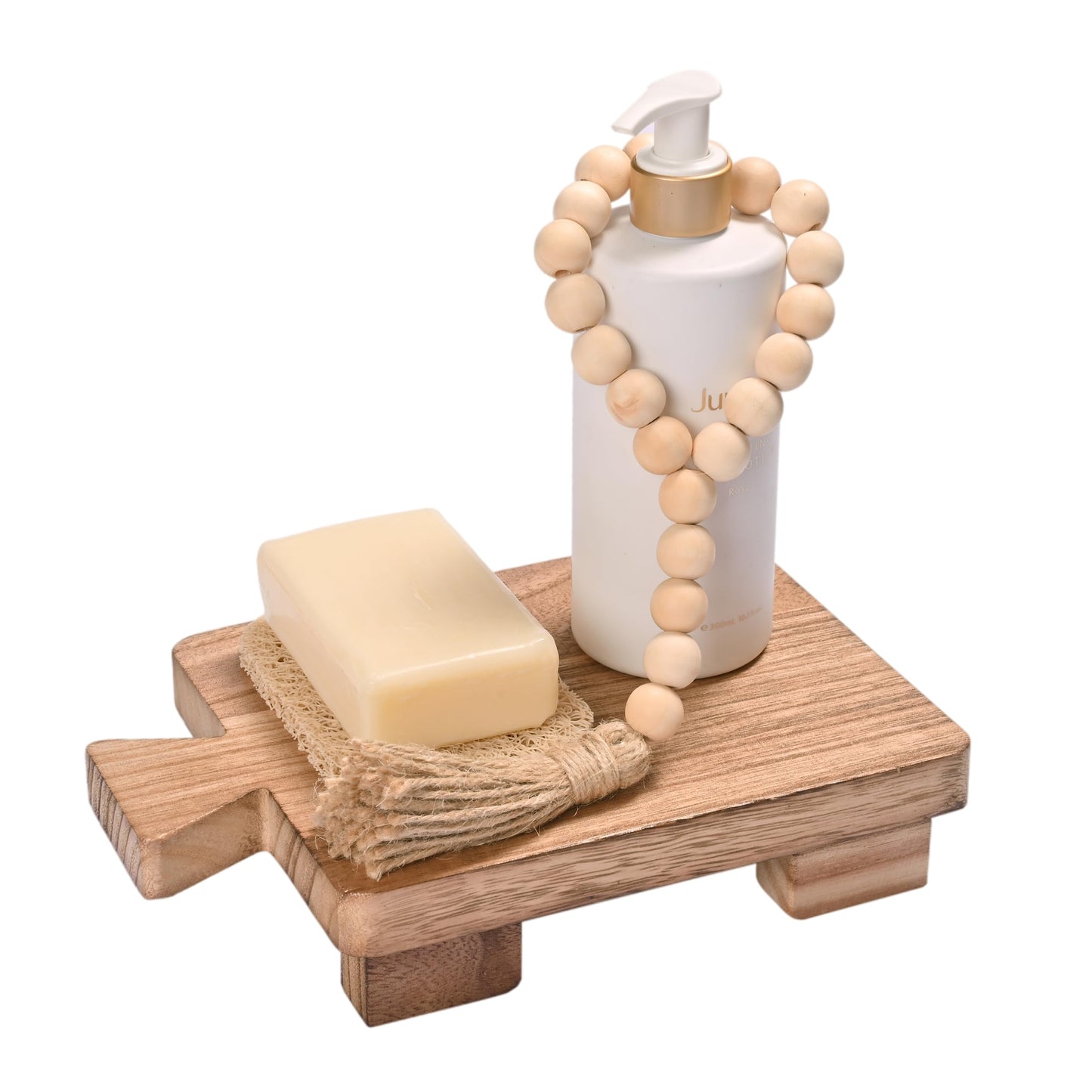 Wooden Soap Tray for Kitchen Bathroom Counter, Donmills Wood Pedestal Riser Stand Display Sink Tray Decor Plant Holder for Soap Dispenser Cake Vanity