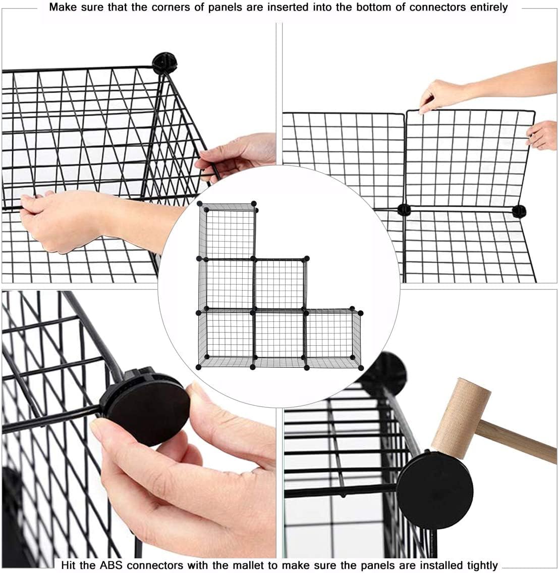 C&AHOME Wire Cube Storage, 6-Cube Storage Organizer Metal,Bookshelf