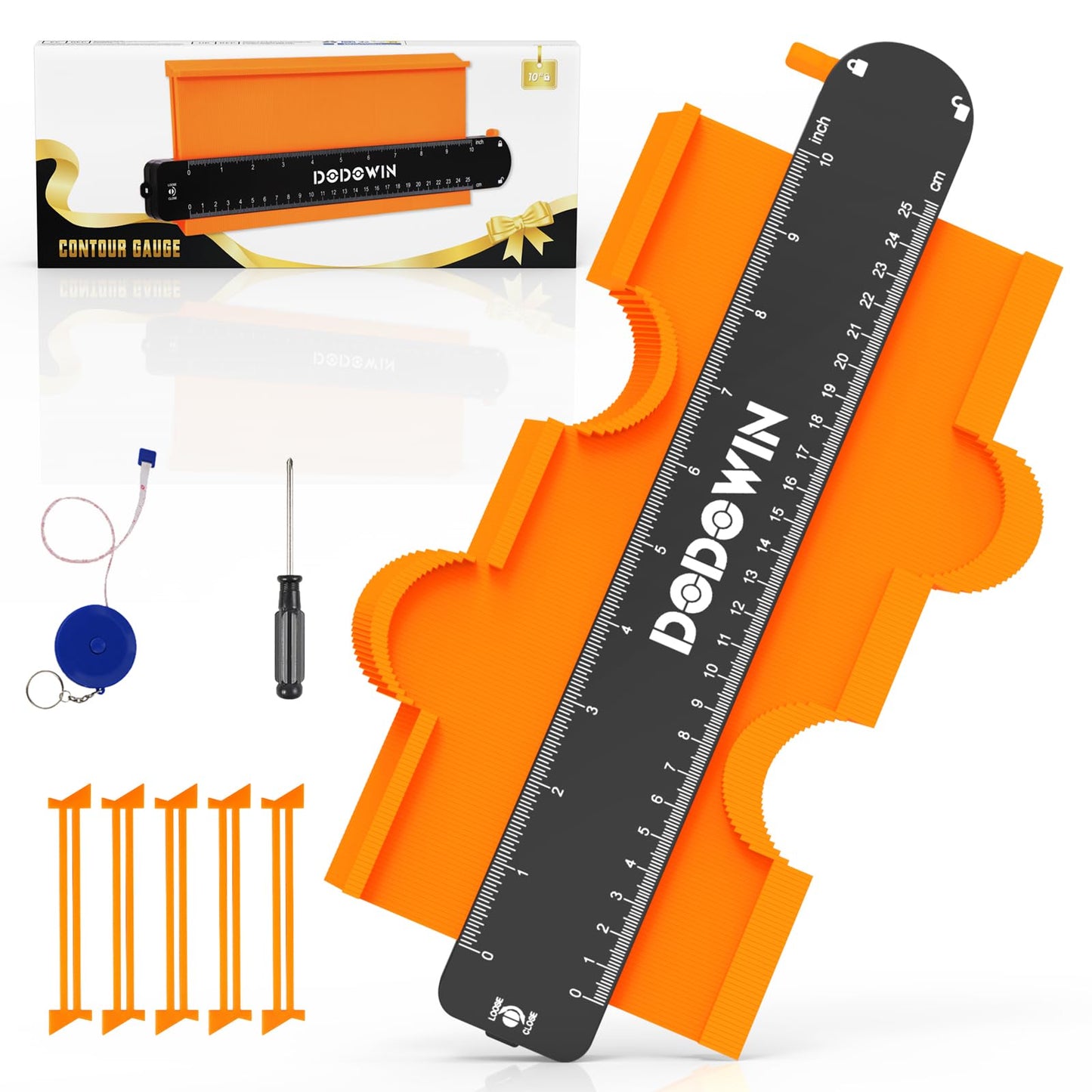DODOWIN Contour Gauge Profile Tools 10", Laminate Flooring Tool, Angle Finder Template Tool for Woodworking, Personalised Valentines Gifts for Him