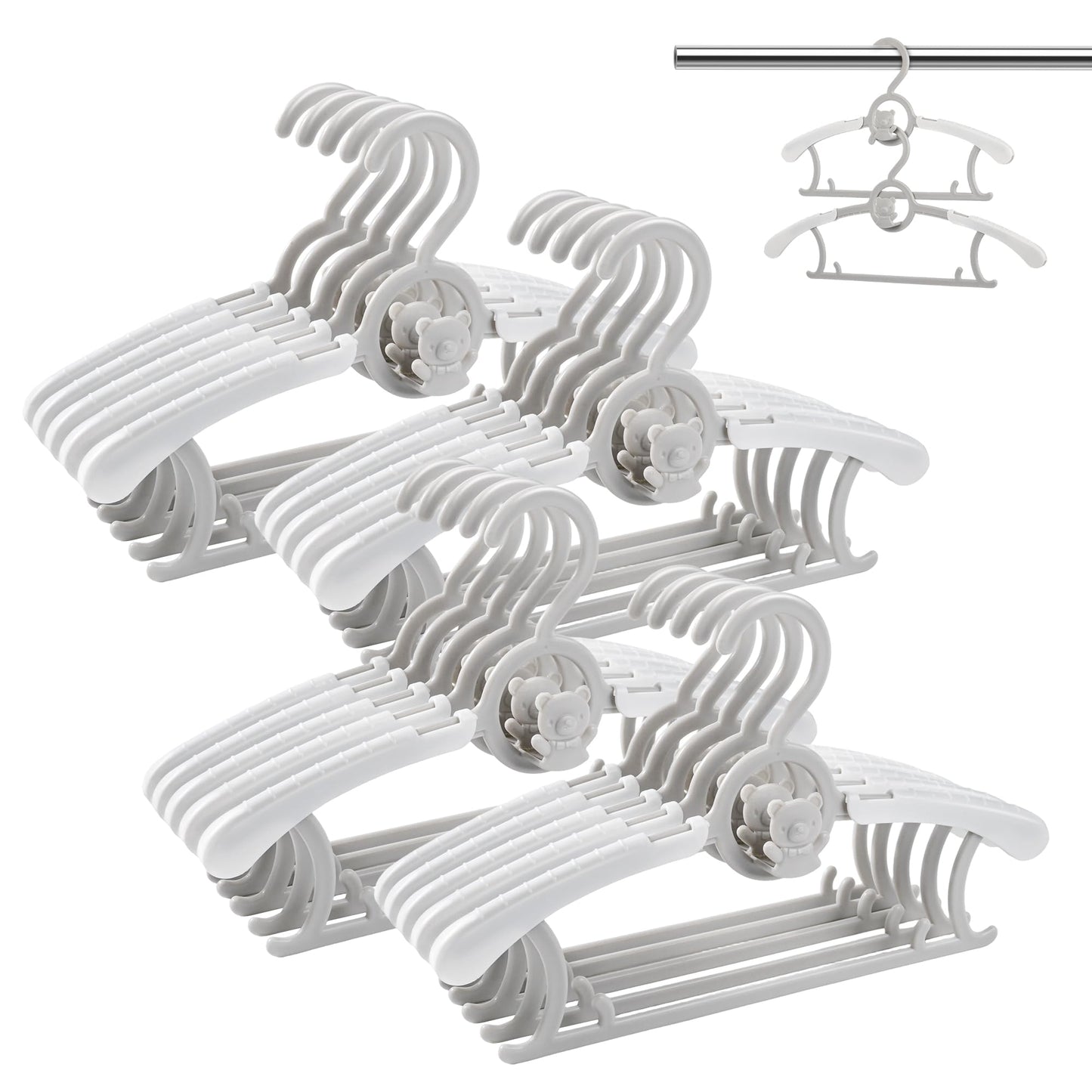 Baby Clothes Hangers 20 Pack, Plastic KidsHangers Space Saving for Closet