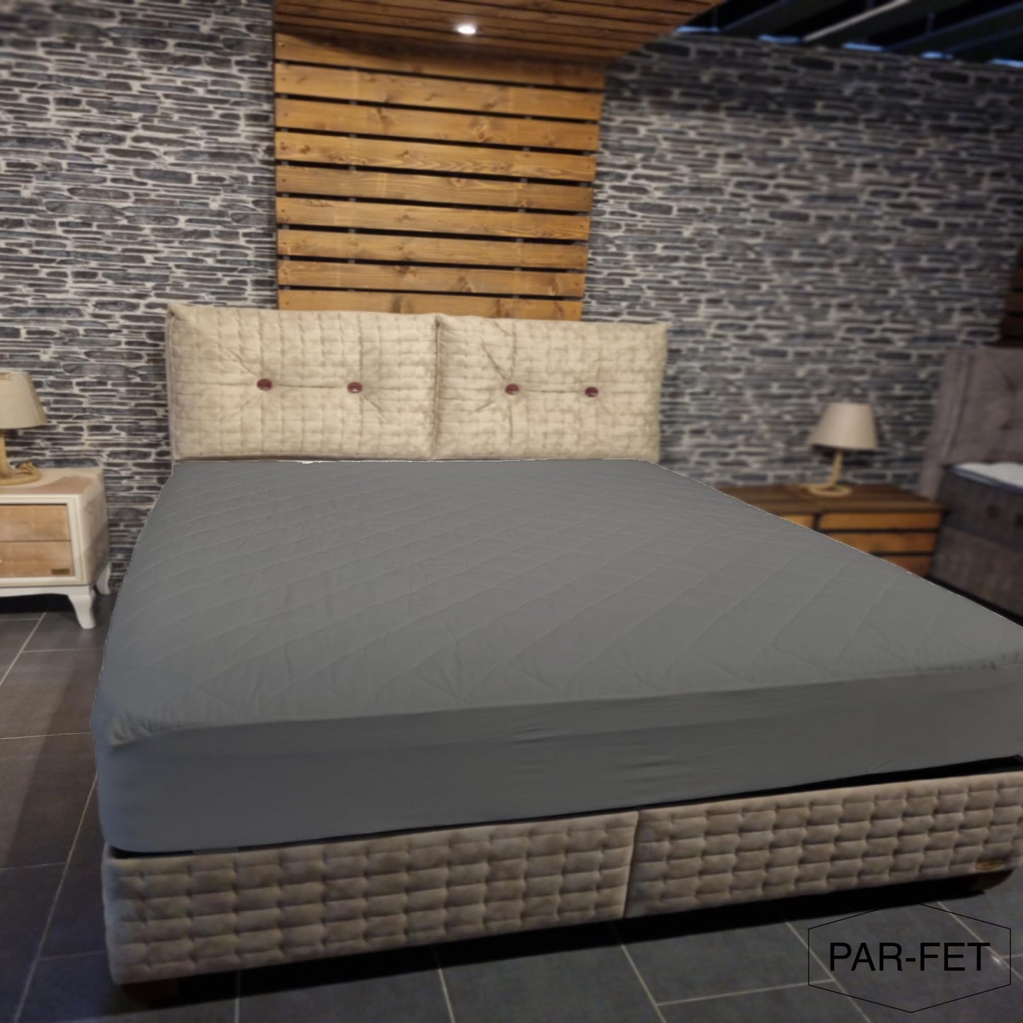 Cotton Mattress Protector, Waterproof, Quilted with Anti-Allergic, Anti Dust Mite, Soft and Quiet, Breathable (Grey, 140 x 200 cm)