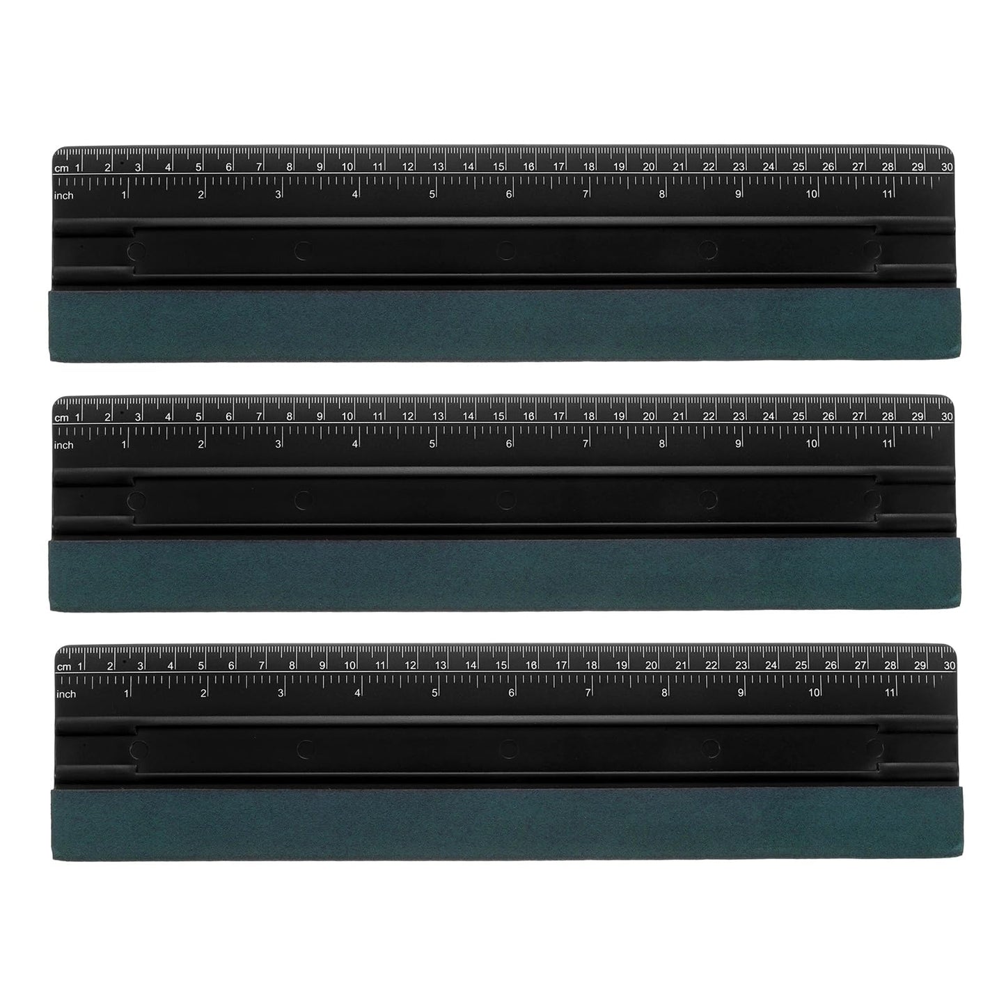 sourcing map 3pcs Vinyl Wrap Squeegee 11.8" Felt Edge Wrap Scraper with Ruler Vinyl Squeegee Window Tint Tool for Decal Wallpaper Window Car Wrapping,