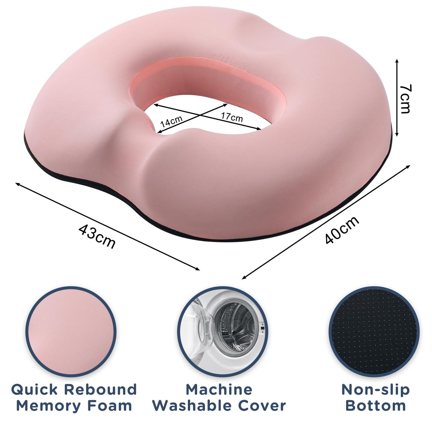 Donut Pillow Seat Cushion for Hemorrhoids, Coccyx Cushion for Pain Relief