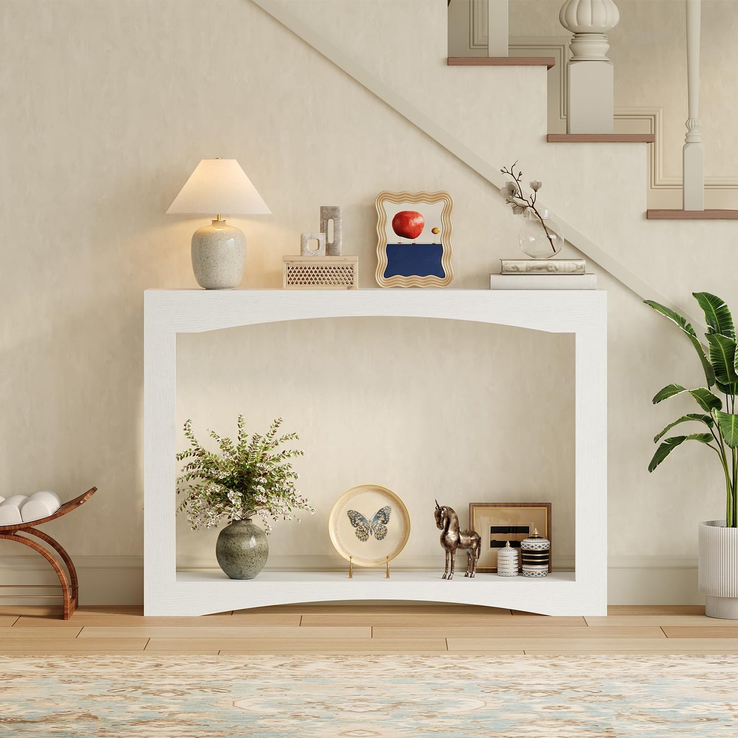 YATINEY Narrow Console Table, 15 cm Thin Entryway Table, Behind Couch Table for Small Spaces, Small Farmhouse Hallway Table, for Living Room, Hallway