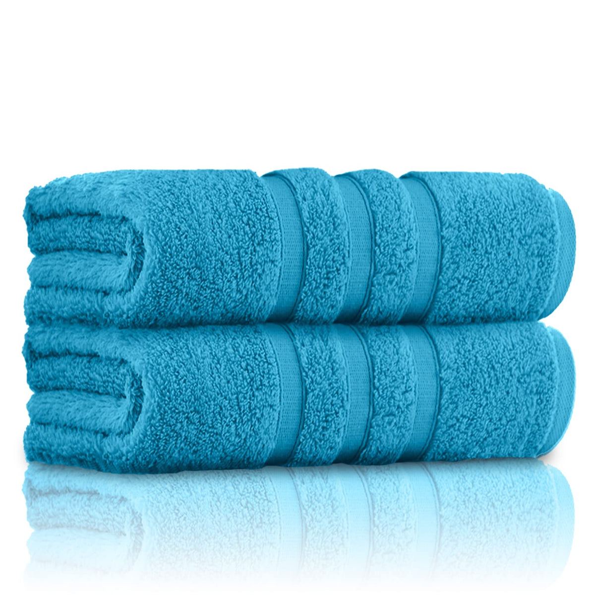 GC GAVENO CAVAILIA 100% Ringspun Cotton, Luxury 550 GSM Zero Twist Sheets, Egyptian, Turquoise, 70x120 Bath Towel