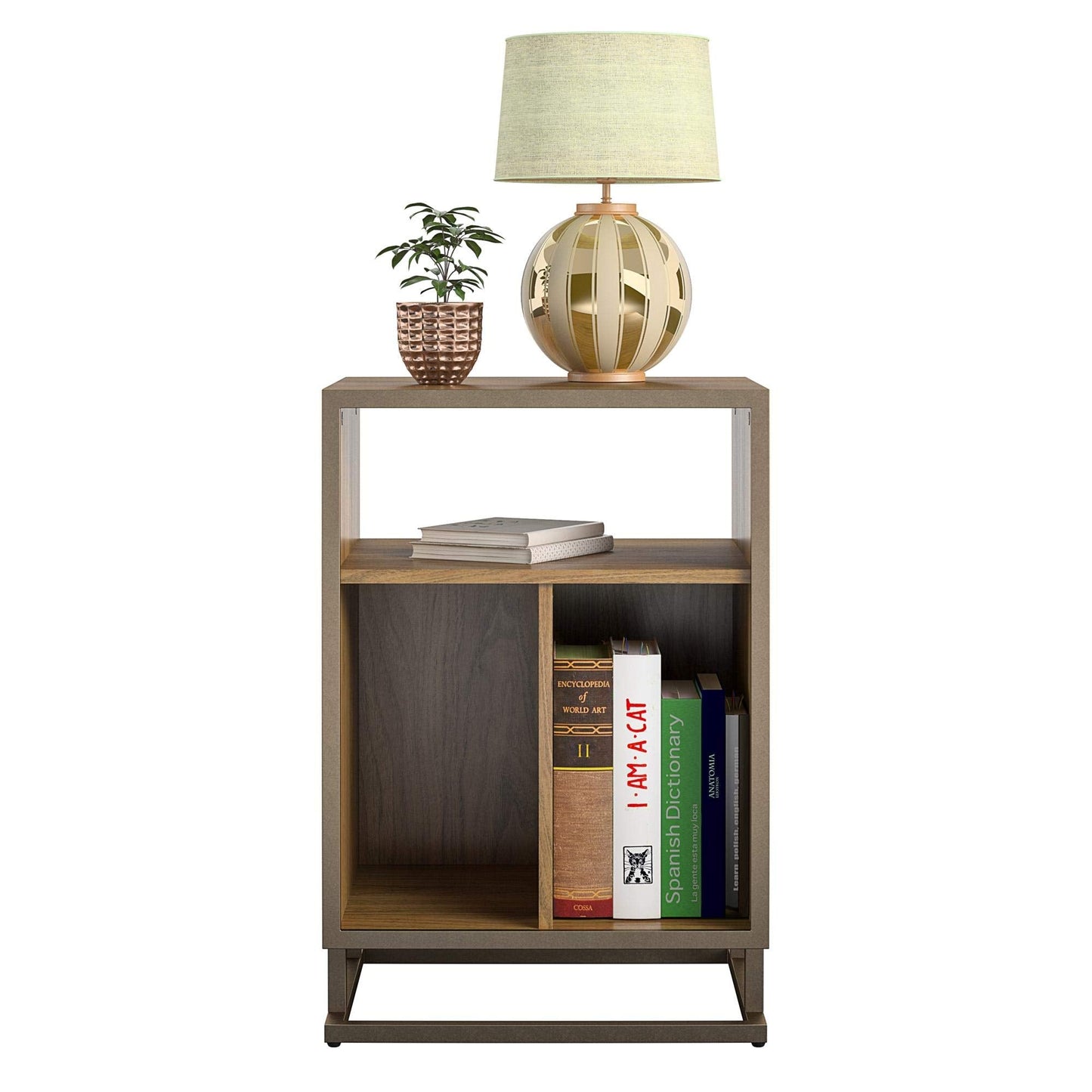 Novogratz Regal Turntable Stand Walnut Look