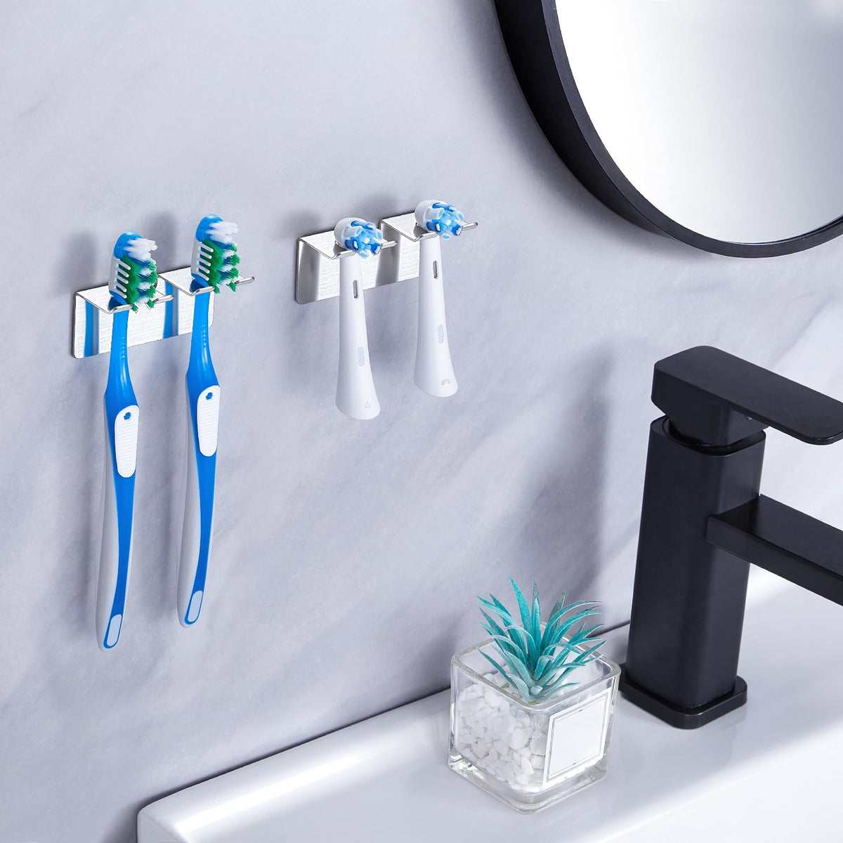 YAYINLI Electric Toothbrush Head Holder, Toothbrush Holder Wall Mounted Non Screw, Anti-Rust Toothbrush Holders for Bathroom