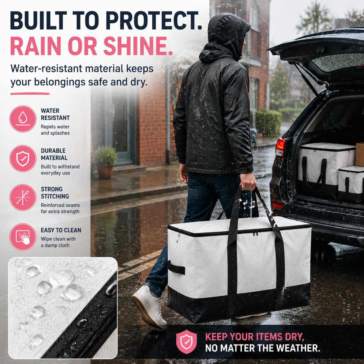 Big Storage Bags and Moving Boxes Large with Zips for Home Movers