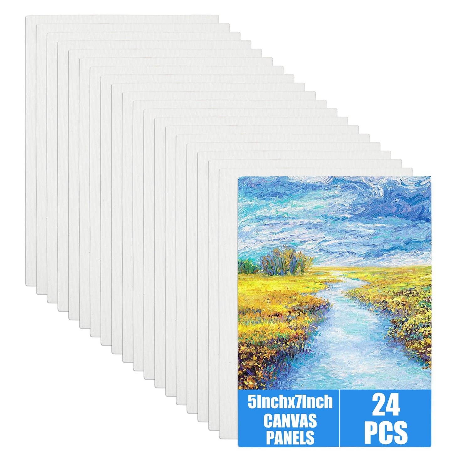 APACALI 24 PCS Blank Canvas, 5 x 7 Inch (13 x 18cm) Canvases for Painting, Mini Canvas Boards, White Blank Canvases for Art, Painting, Sketching,