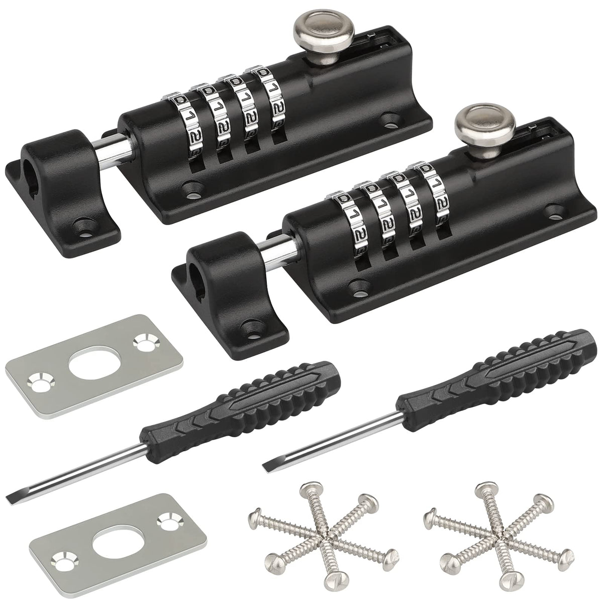 Spopal Combination Locking Bolt, [2 Pack][Weatherproof & Burglar Proof] 120mm Combi-Bolt 4 Digit Unique Combination Bolt Lock, Thicken Solid Zinc