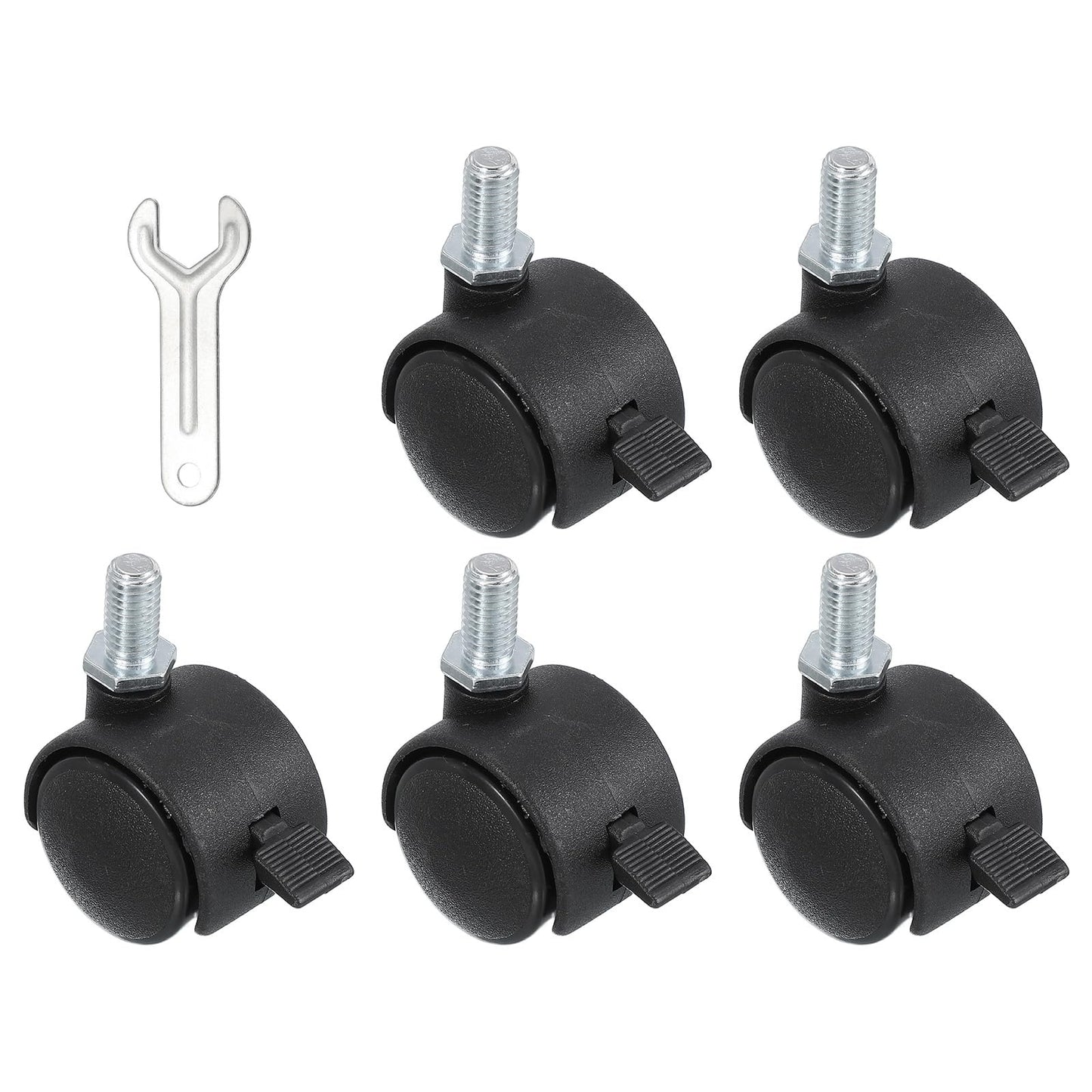 PATIKIL Office Chair Wheels Replacement 1", 5 Pcs Nylon Heavy Duty Office Furniture Casters Wheels with Wrench Universal Wheel for Hardwood Floor