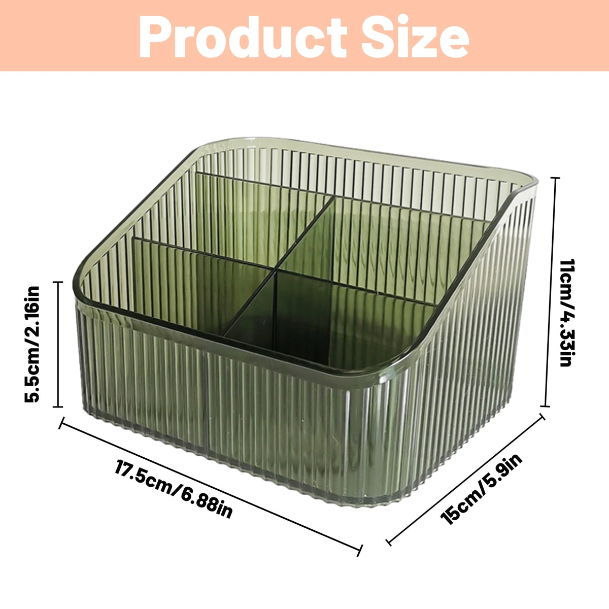 Homeanda Makeup Organiser Storage Compartments, Skin Care Cosmetic Organiser, Makeup Organiser and Storage(Green)