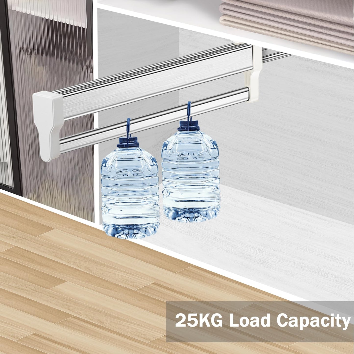 MAFAGE Pull Out Clothes Rail, Adjustable Wardrobe Rail Hanger Rack 497mm