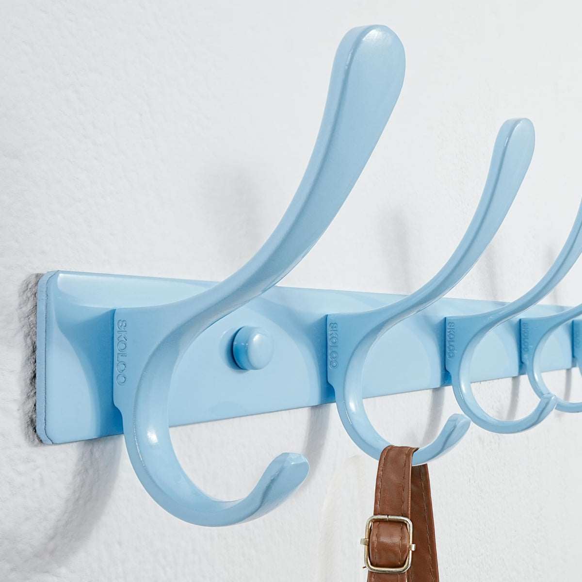 SKOLOO Coat Rack Wall Mounted - 6 Hooks, Heavy Duty, Stainless Steel, Metal Wall Coat Hanger, Sturdy Wall Hooks for Hanging Coat, Jacket, Clothes