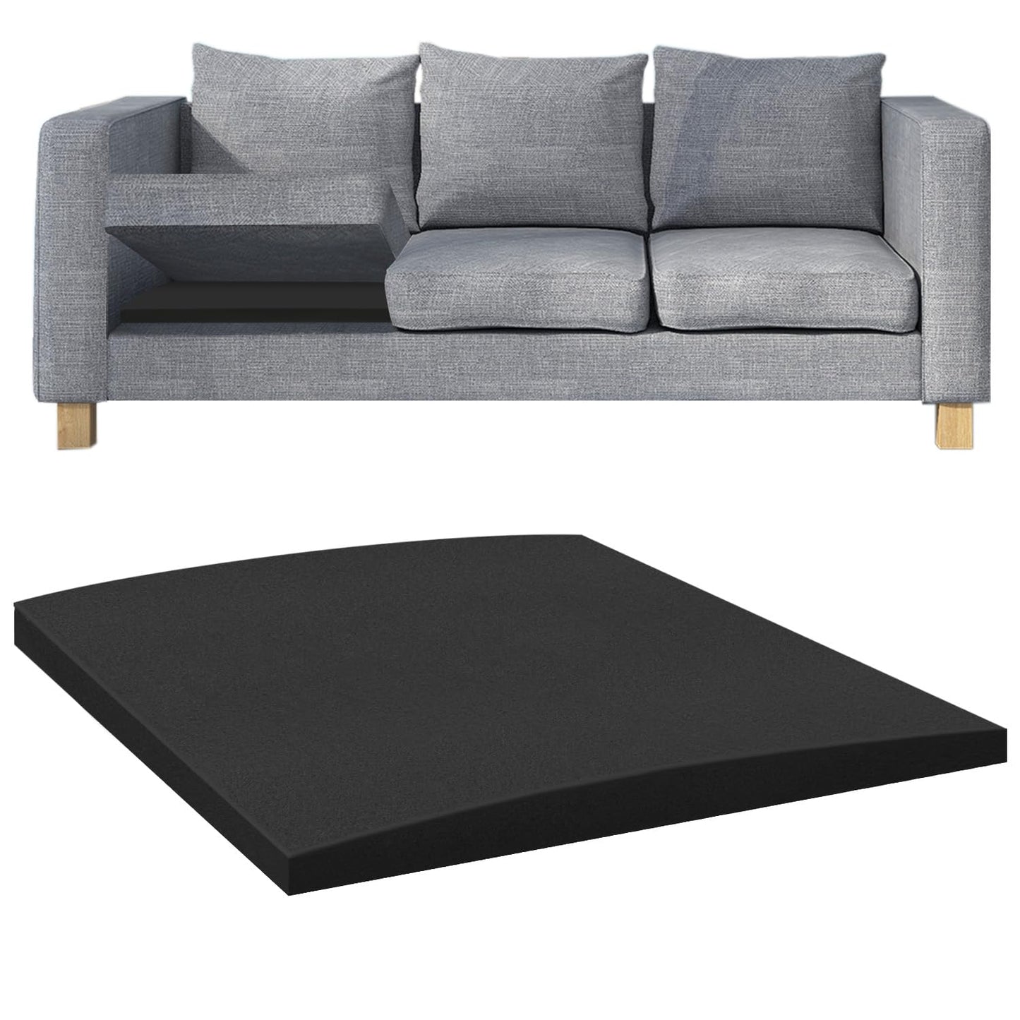 Duscdesp 50×50cm Sofa Support Boards,Sofa Bed Support Cushion Sofa Saver,Cushion Sag Repair for Corner Sofa Sofa Bed Couches Settee (Black & 1 Pcs)