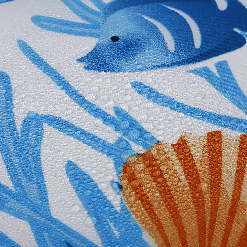 VIROSA Sea Life Shower Curtain for Bathroom Anti Mould, Mildew Resistant | Size 180x180 cm (71 x 71 Inch) | Water Repellent Fabric | 100% Polyester