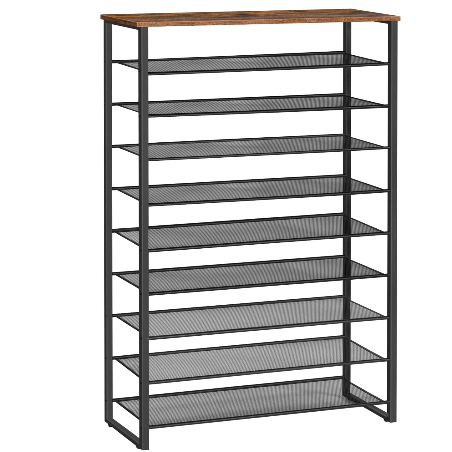 HOOBRO 10-Tier Shoe Rack, Large Capacity Shoe Storage Organizer, Shoe Storage Unit for 36-45 Pairs of Shoes, 100 x 28.5 x 159 cm, Tall Shoe Shelf