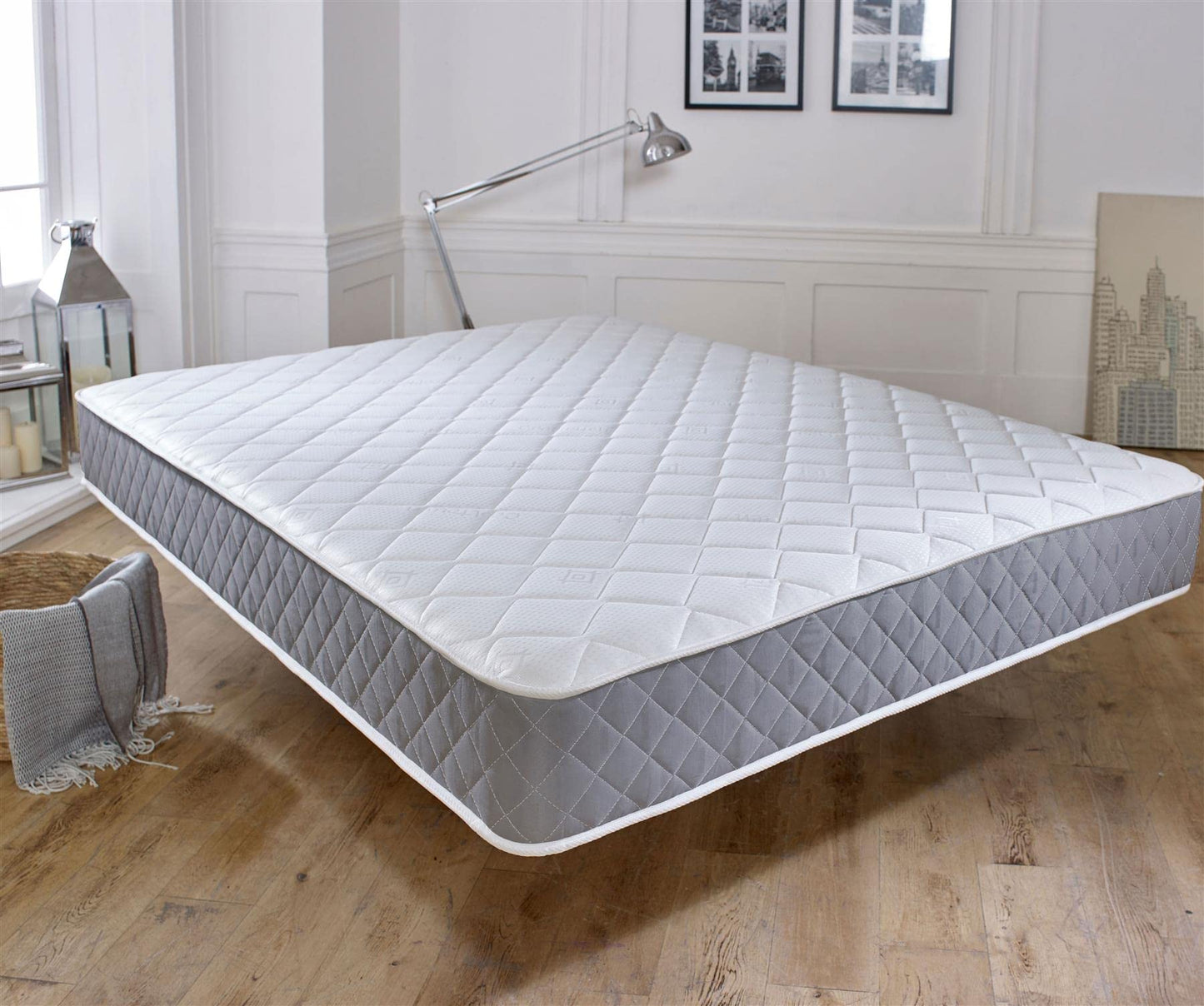Extreme Comfort Spring Coil Diamond Grey Essentials Mattress | 5ft King (150cm x 190cm) Foam Free Spring Coil | Plush Feel | Cooltouch Plus Sleep