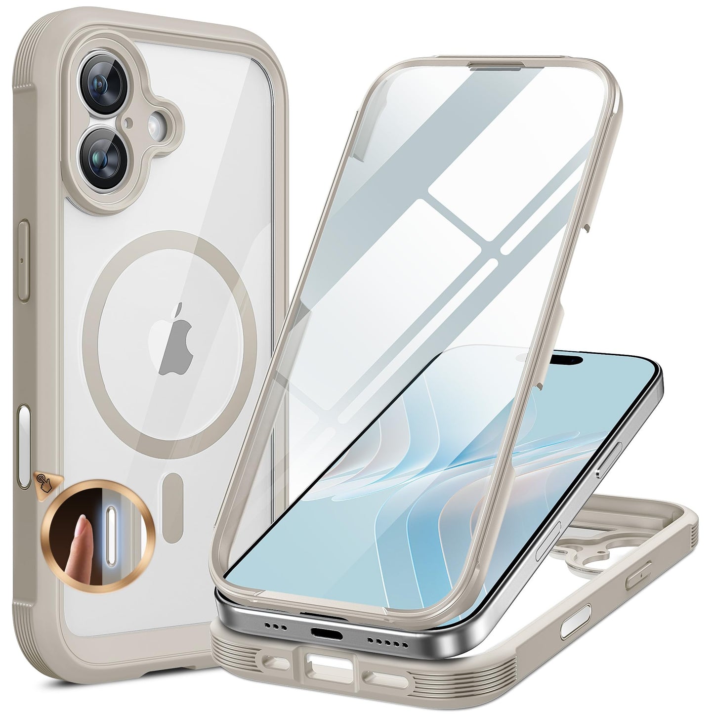 Miracase Magnetic Case for iPhone 17 Case, [Bubble Free] Built-in Glass Screen Protector+ [New Camera Control Button], Full Body Bumper Compatible